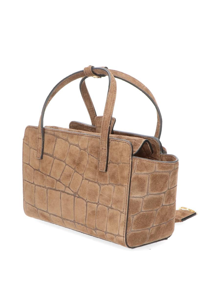 Chocolade handtas Flap suede cocco Hidesins