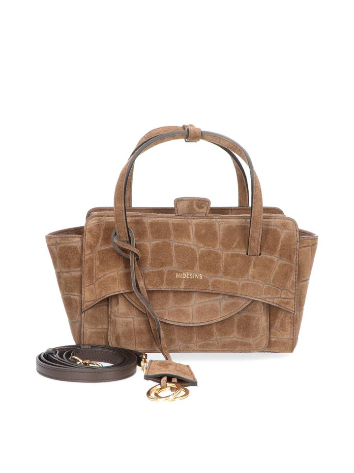 Chocolade handtas Flap suede cocco Hidesins