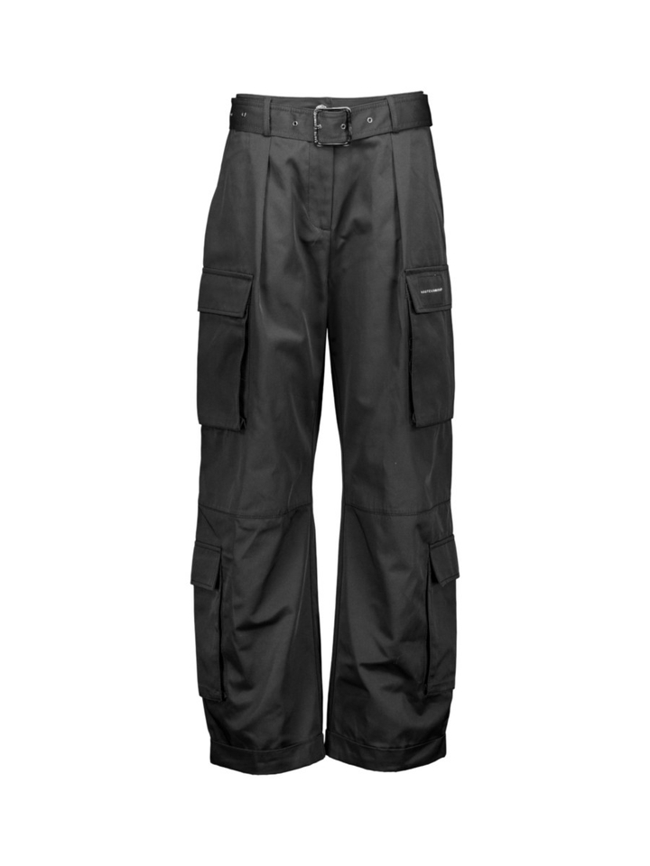 Zwarte wijde cargo broek met riem Haute L'amitie