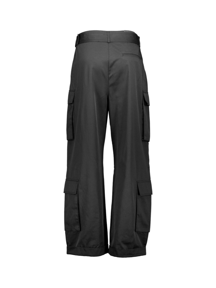 Zwarte wijde cargo broek met riem Haute L'amitie
