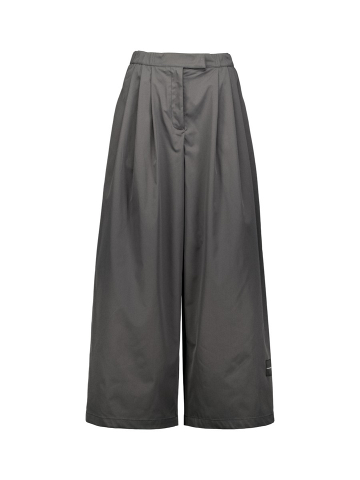 Donkergrijze wijde broek met bandplooi Haute l'amitie