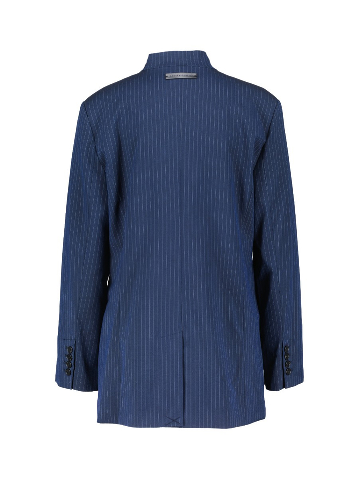 Donkerblauwe gestreepte blazer Haute L'amite