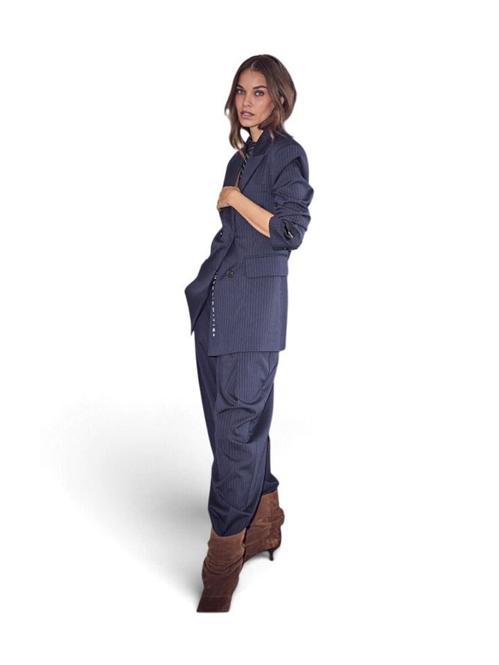 Donkerblauwe gestreepte blazer Haute L'amite