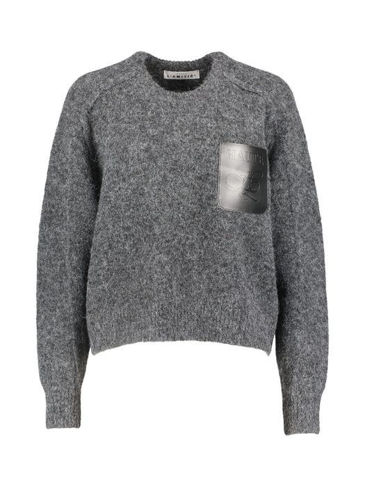 Donkergrijze pull met zwart detail Haute L'amitie