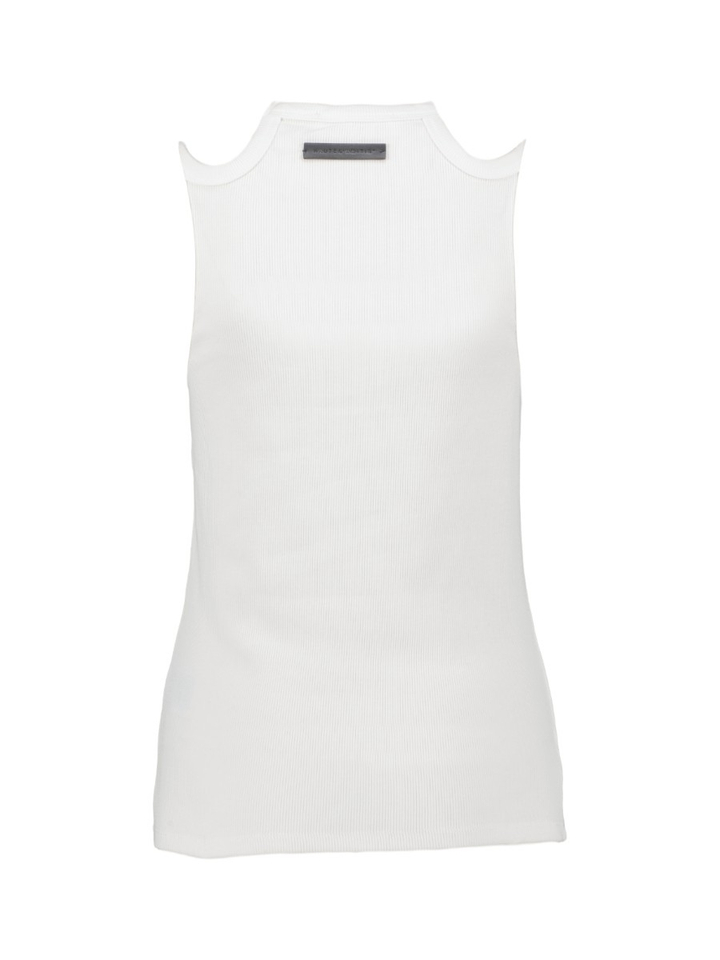 Witte top in ribbel met open schouder Haute L'amitie 