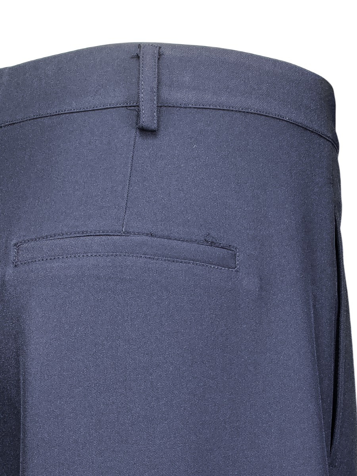 Navy blauwe wijde broek met bandplooien Co'Couture
