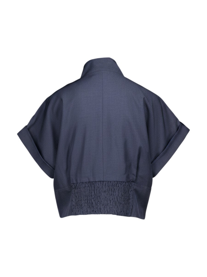 Navy blauwe bikervest met korte mouwen Co'Couture