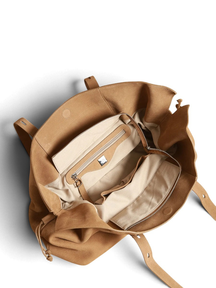 Mocha nubuck schoudertas Etrier