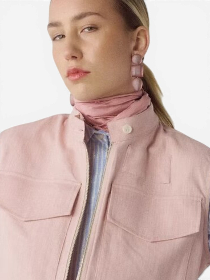 Pink oorbellen Petaline Laurence Delvallez