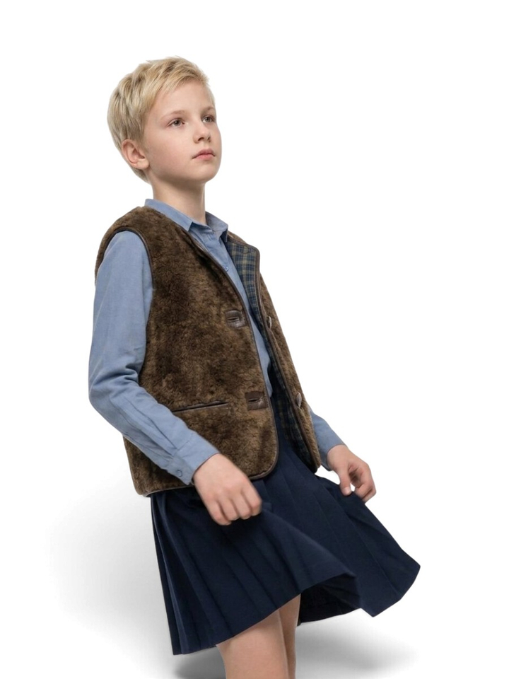 Bruine fluffy bodywarmer Waregem Indee