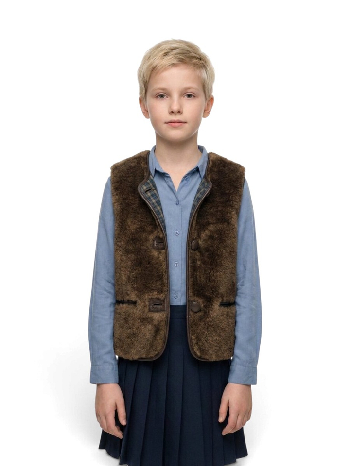 Bruine fluffy bodywarmer Waregem Indee