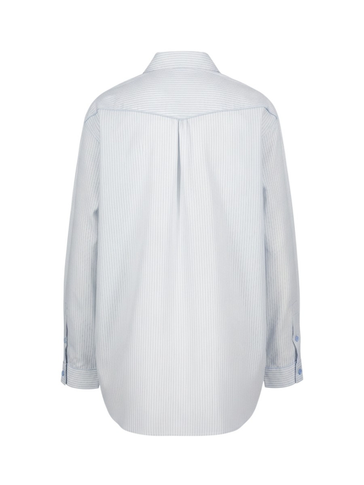 Lichtblauwe gestreepte bloes Wardrobe Indee