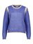 Royal blue gebreide trui met bruin/ecru detail Washington Indee