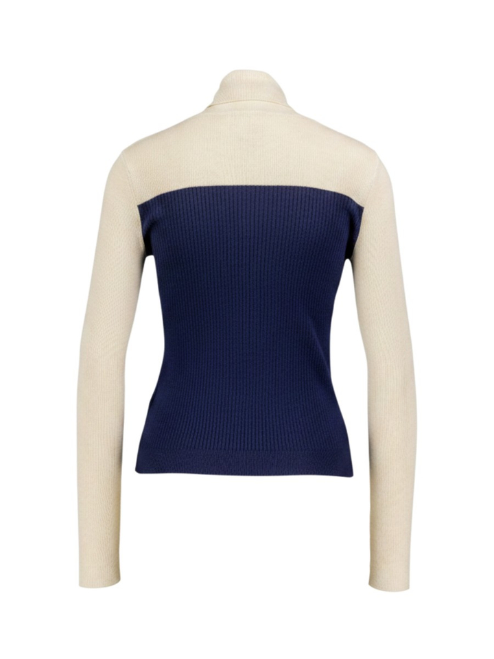Blauw/beige trui met rolkraag Wapiti Indee