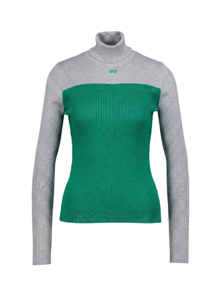 Grijs/groene pull met rolkraag Wapiti Indee 