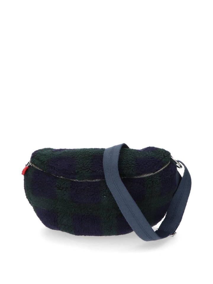 Fluffy schoudertas in blauw en groen ruit motief Jeccy Bellerose