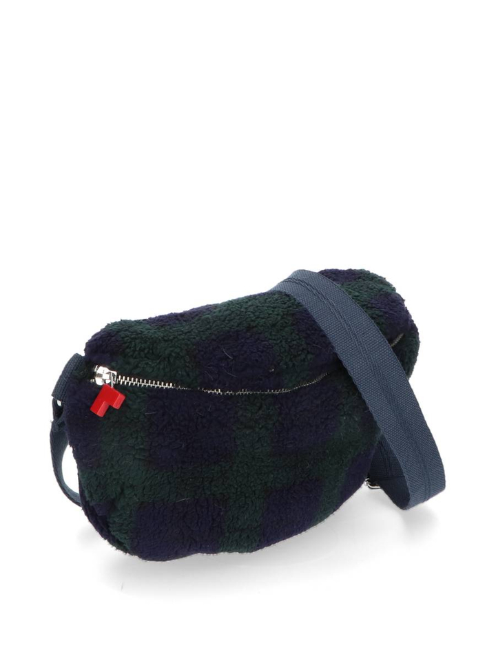 Fluffy schoudertas in blauw en groen ruit motief Jeccy Bellerose