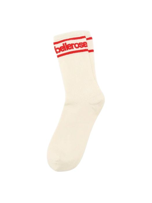 Beige sokken met rode strepen Bellerose