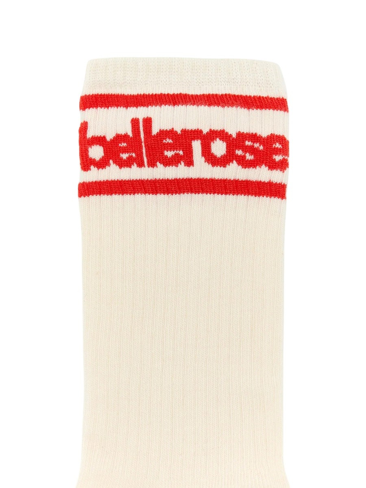 Beige sokken met rode strepen Bellerose 