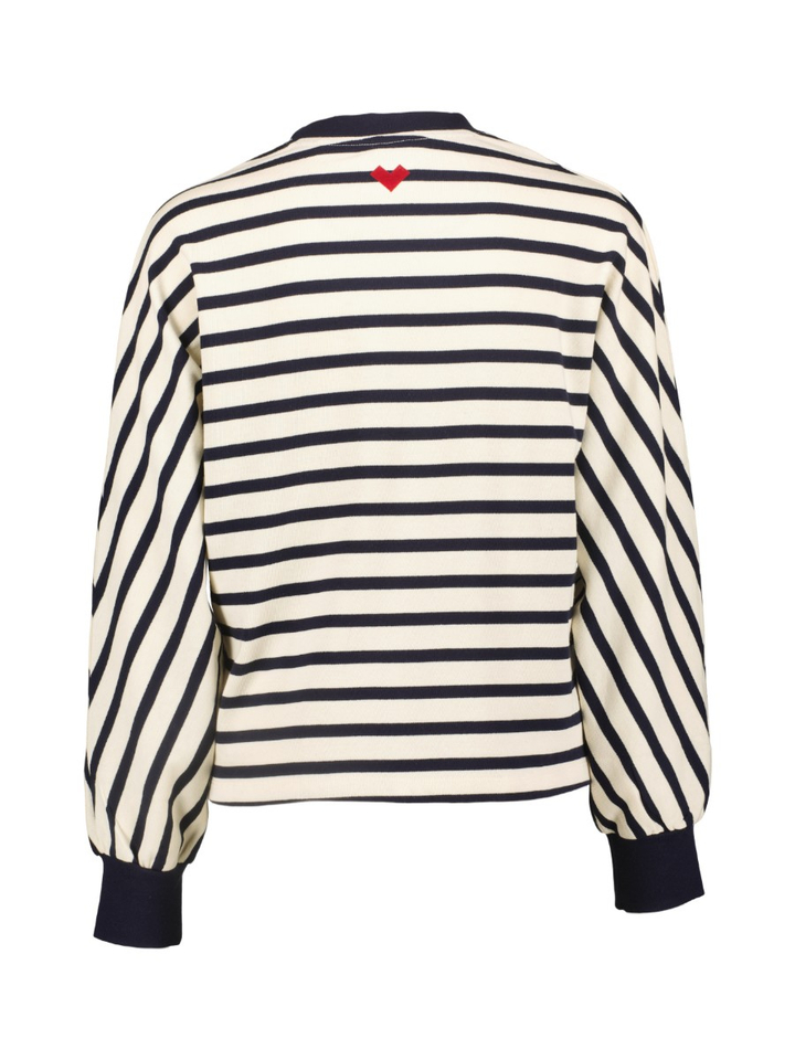 Beige T-shirt met blauwe strepen Favi Bellerose