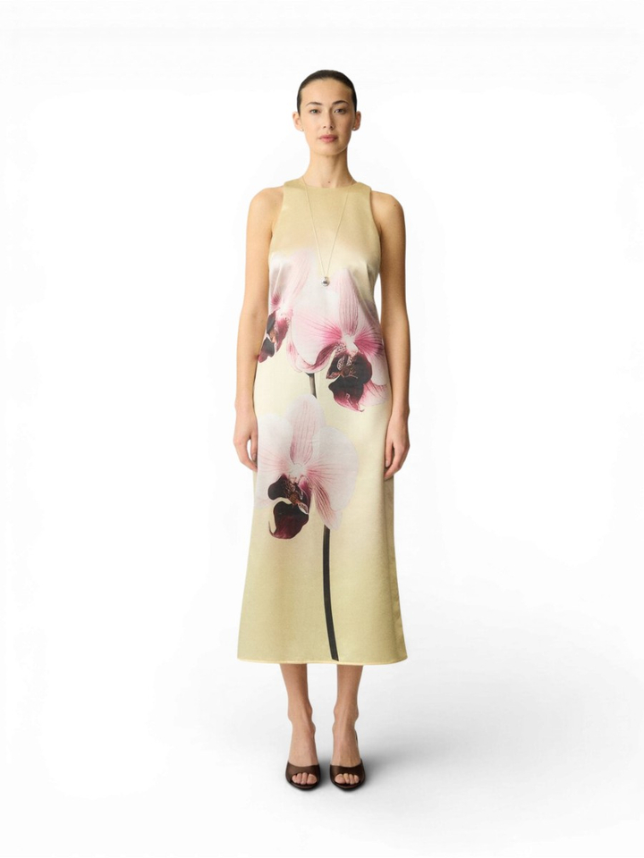 Gele jurk in bloemenprint Yasorchida Y.A.S