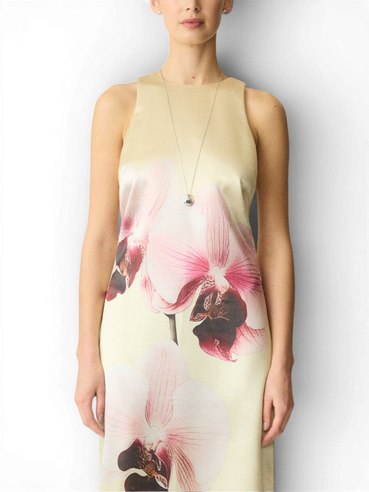 Gele jurk in bloemenprint Yasorchida Y.A.S