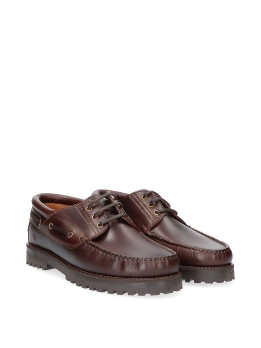 Donkerbruin lederen lage schoenen Claude Play-Boy