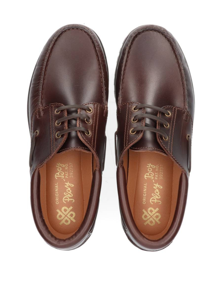Donkerbruin lederen lage schoenen Claude Play-Boy