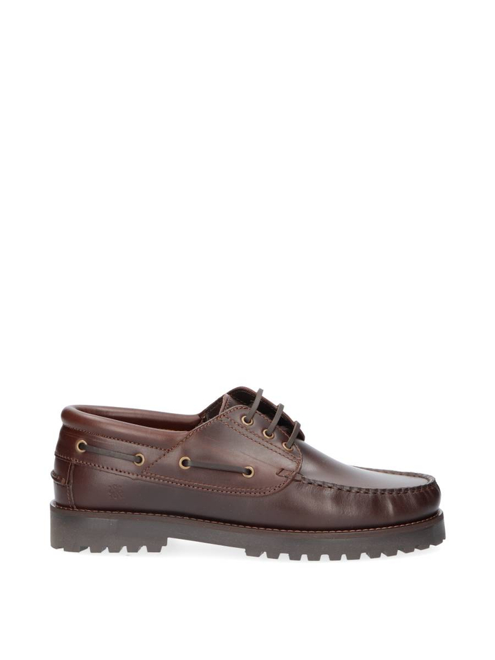 Donkerbruin lederen lage schoenen Claude Play-Boy