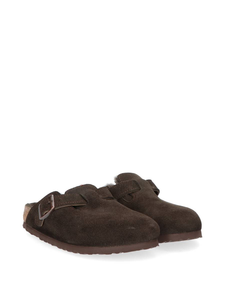 Mokka instappers Boston shearling suede Birkenstock 
