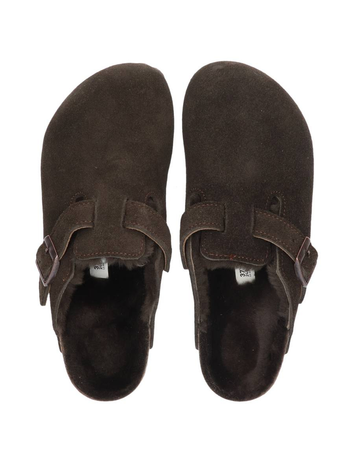 Mokka instappers Boston shearling suede Birkenstock 