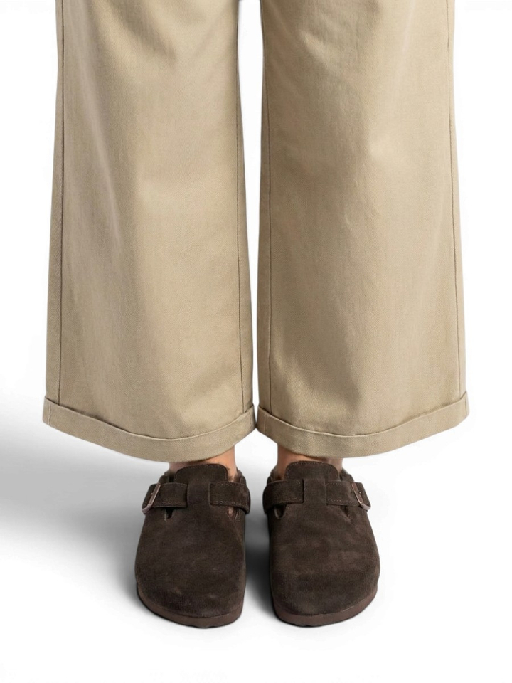 Mokka instappers Boston shearling suede Birkenstock