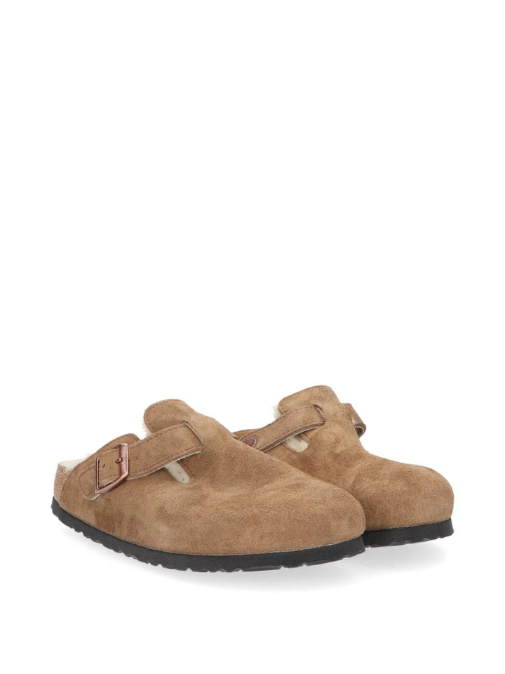 Dark tea instappers Boston shearling suede Birkenstock