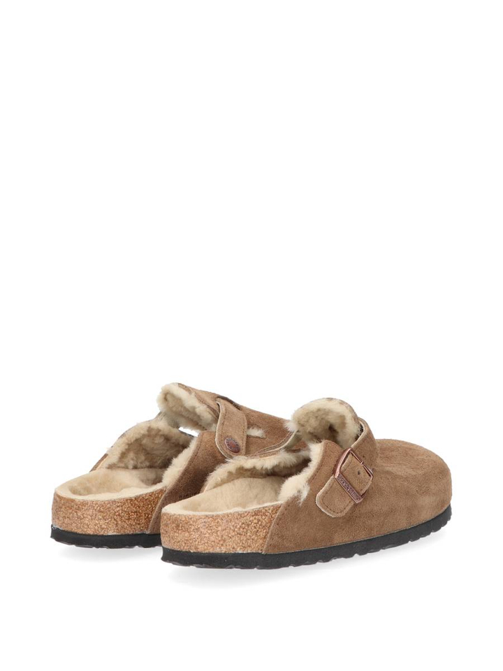 Dark tea instappers Boston shearling suede Birkenstock