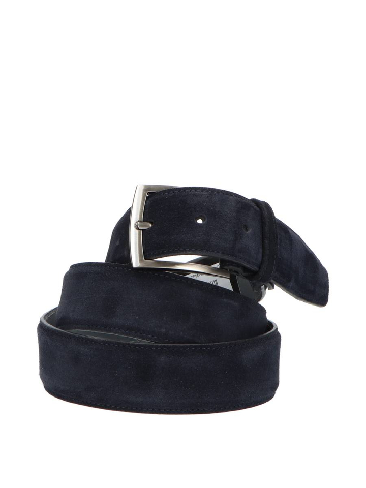 Donkerblauwe suede riem Floris Van Bommel
