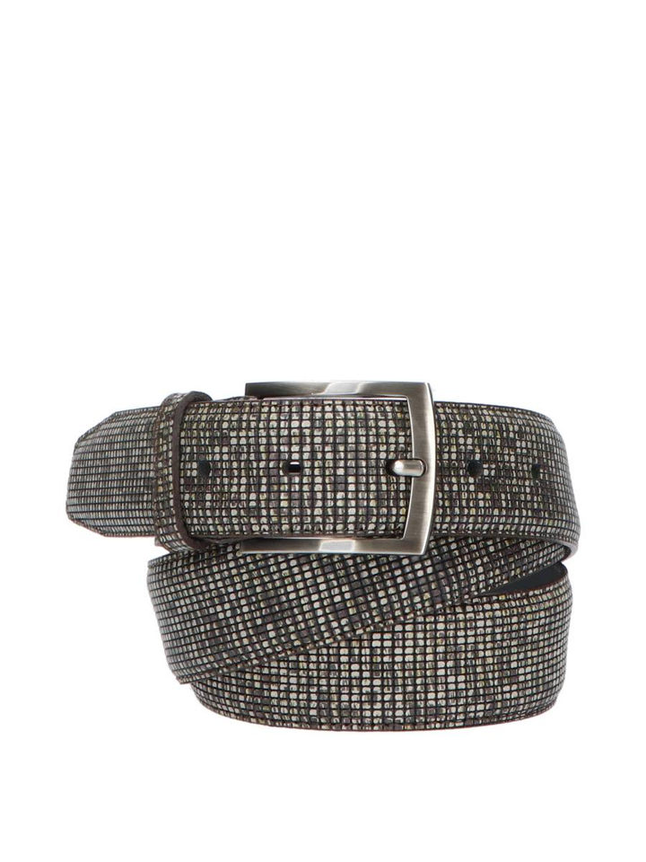 Lichtbruine riem met print Floris Van Bommel