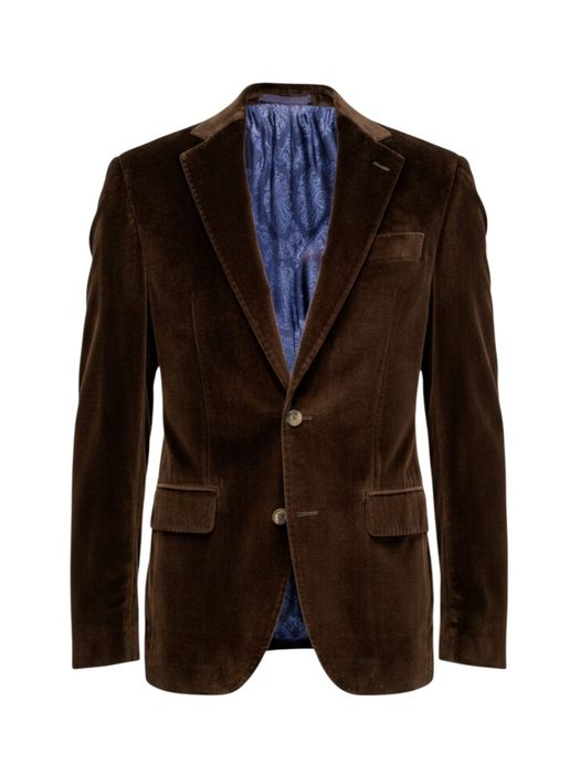 Donkerbruine blazer in velvet Sand