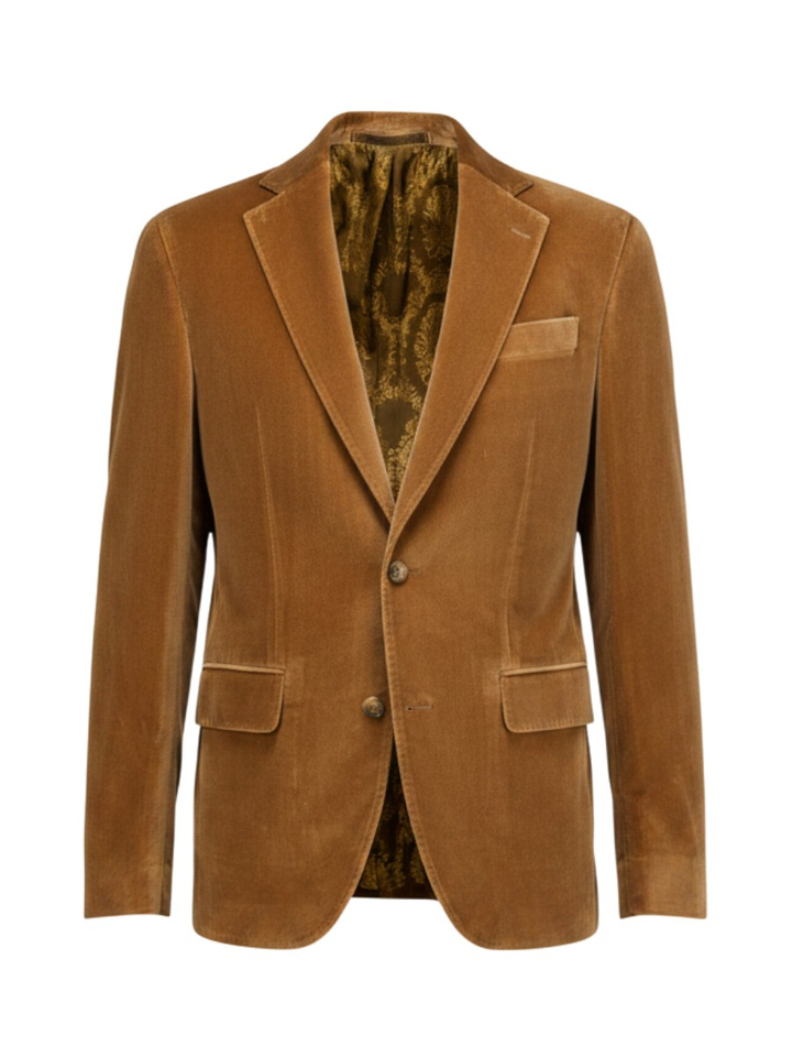Camel kleurige blazer in velvet Sand