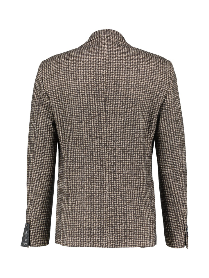 Zwart en beige geruite blazer Sand