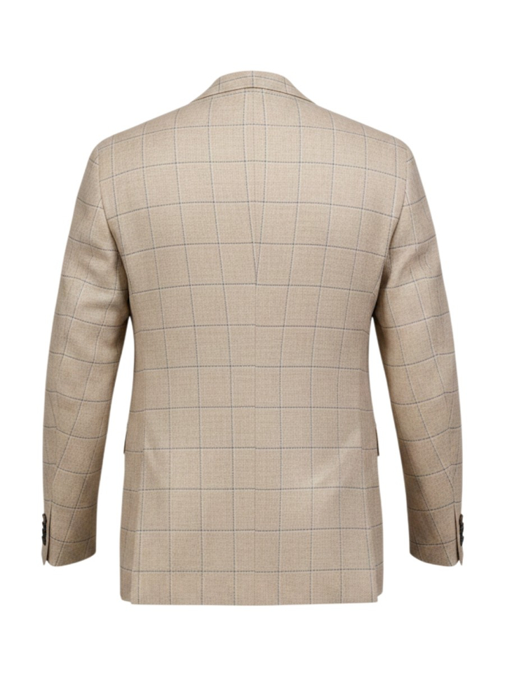 Beige blazer met fijn ruitmotief Sand 