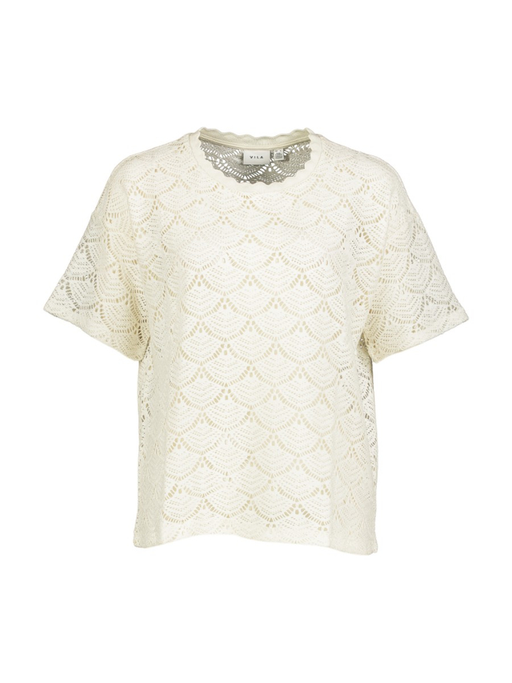 Witte T-shirt in broderie Vila 