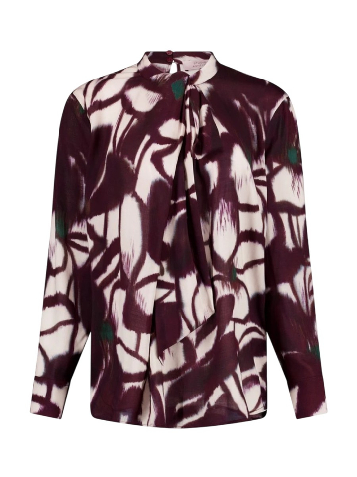 Paarse blouse met print Studio Anneloes