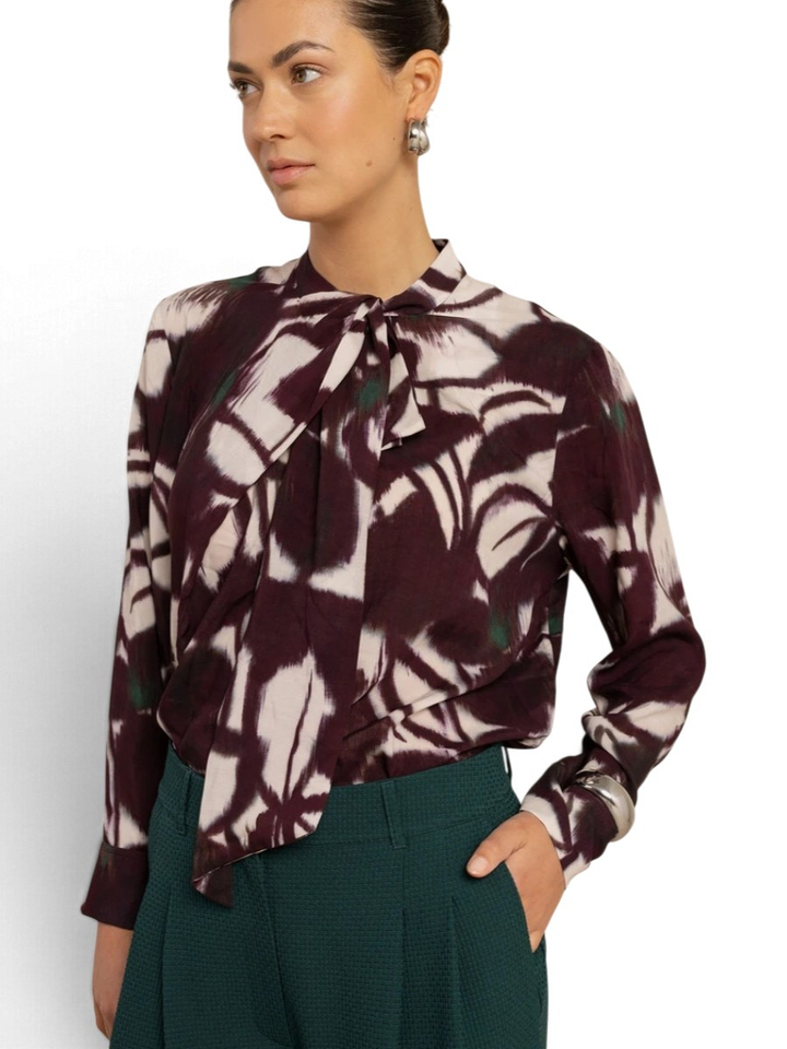 Paarse blouse met print Studio Anneloes