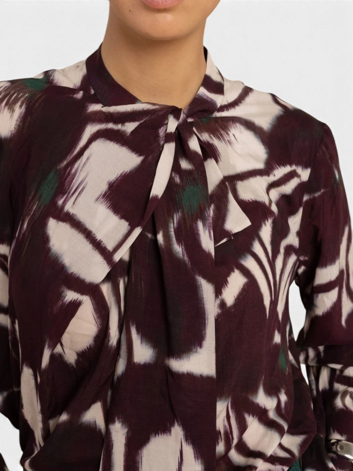 Paarse blouse met print Studio Anneloes