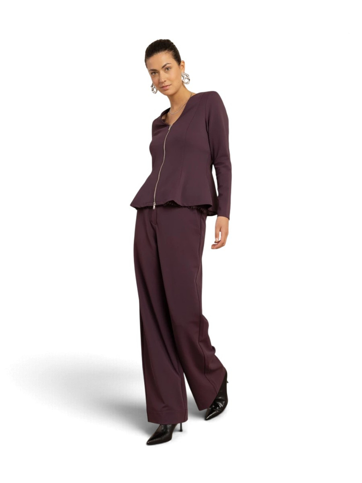 Aubergine wijde broek Studio Anneloes