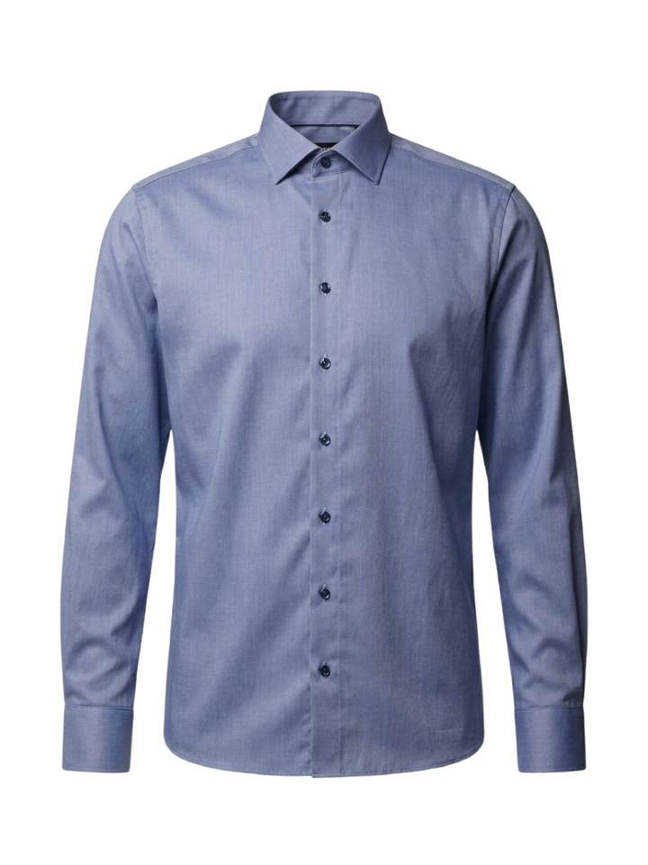 Blauw katoenen hemd regular fit met lange mouwen Olymp 