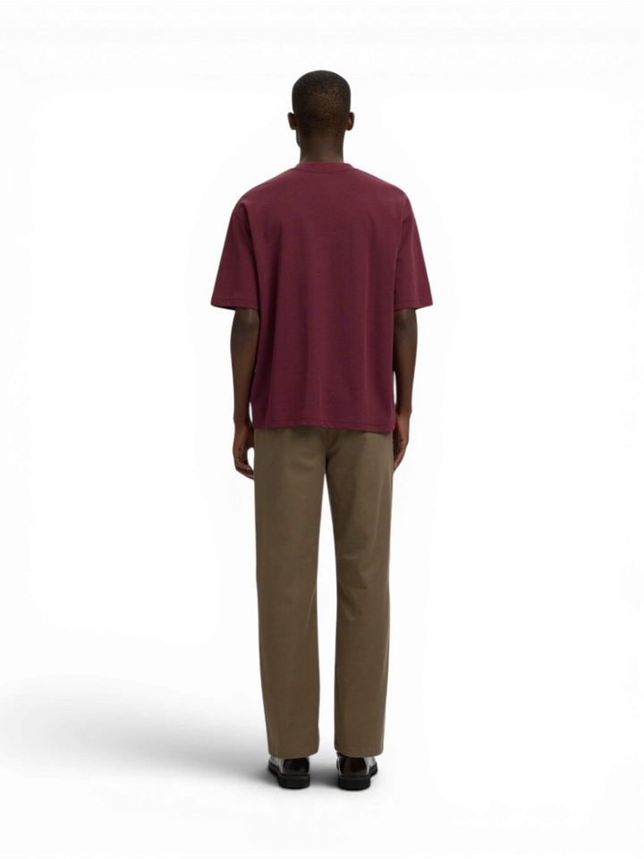 Bordeaux katoenen T-shirt Selected 