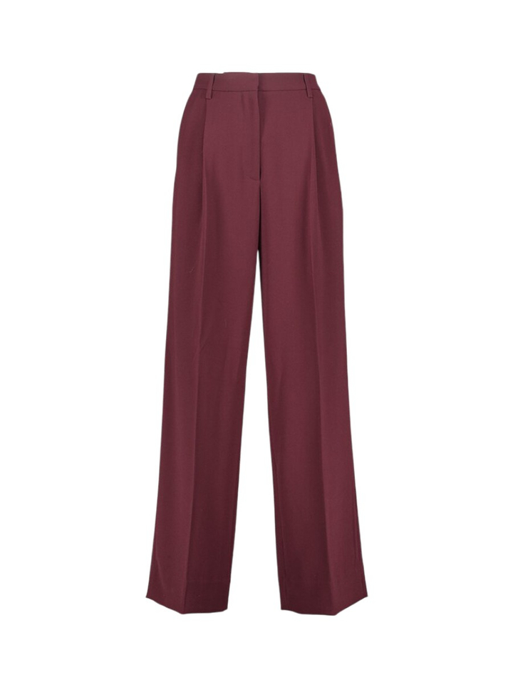 Bordeaux wijde broek met bandplooi Zenggi 