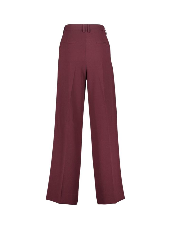 Bordeaux wijde broek met bandplooi Zenggi 