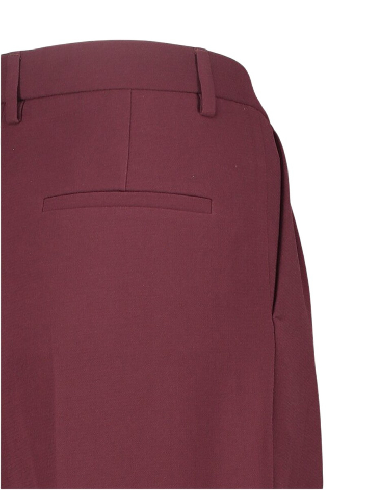 Bordeaux wijde broek met bandplooi Zenggi 
